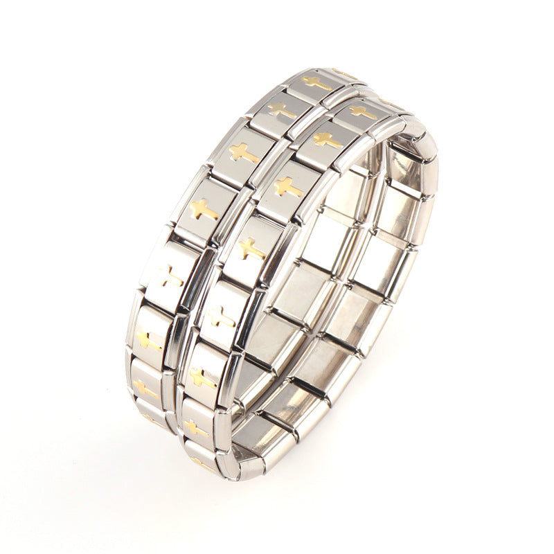 Wholesale Electroplated Stainless Steel Bracelet Stretch Bracelet Diy Material